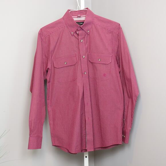 Ariat Pro Series Men’s Western Snap Shirt Red Check Size S - Picture 1 of 8